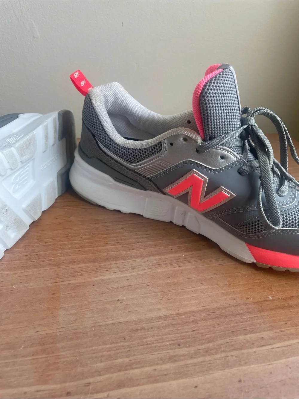 New Balance Gray and Coral Women's Athletic Sneakers